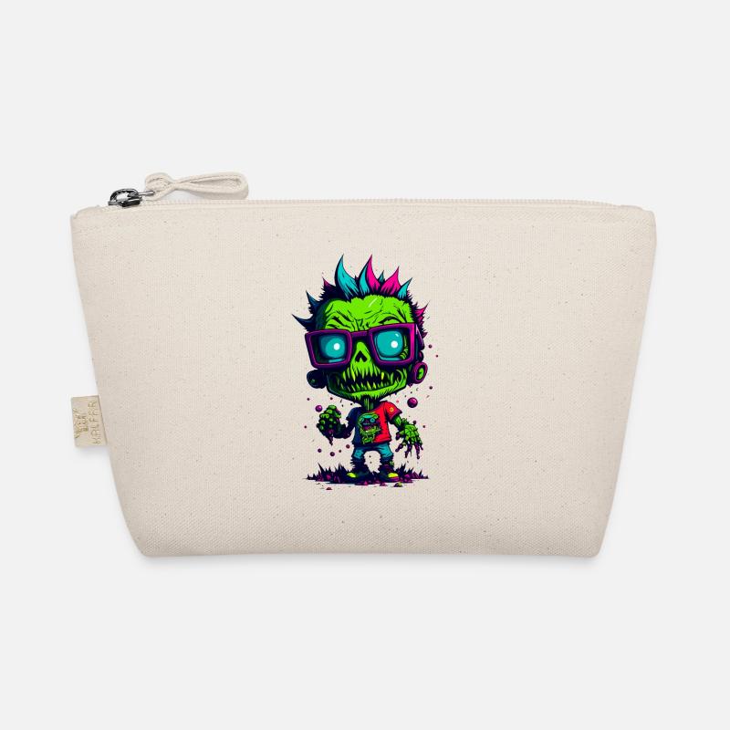 Bunter cooler Zombie - Bio-Täschchen - Natur