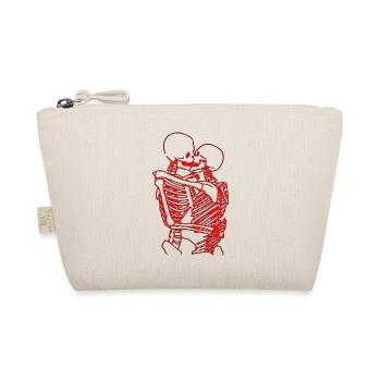 skull skeleton death halloween horror black dead - Organic Pouch - nature - Front