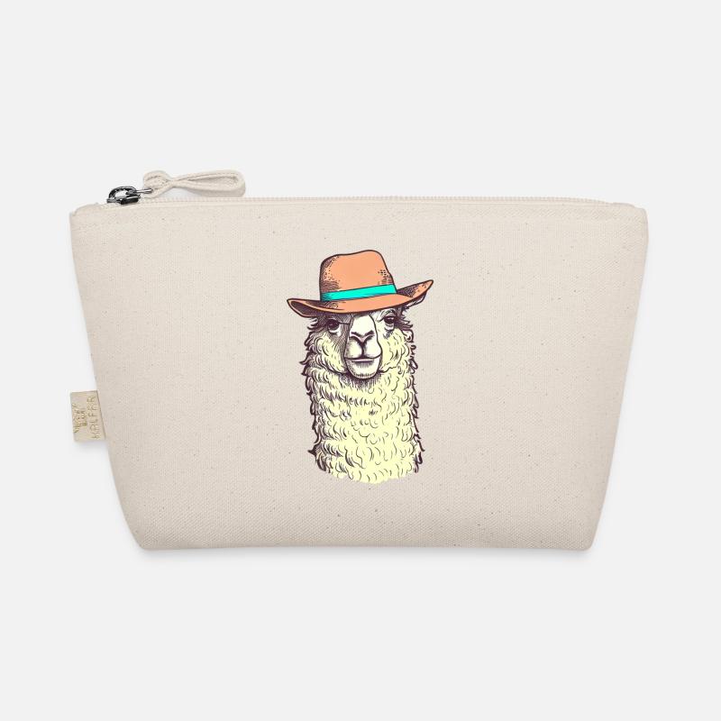 Funny hat llama Organic Pouch