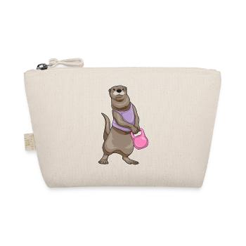 Otter Bodybuilder Hantel Bodybuilding - Bio-Täschchen - Natur - Vorne