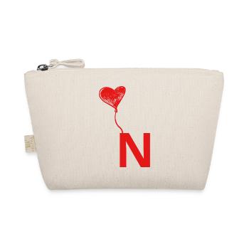 Letter n heart - Organic Pouch - nature - Front