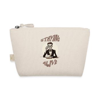 Staying alive skeleton drinks coffee fun caffeine - Organic Pouch - nature - Front
