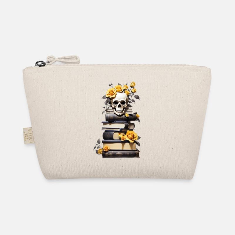 Stack of books with skull Organic Pouch