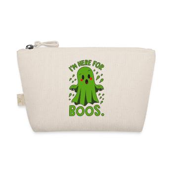 Spooky Cute Kawaii Ghost Design – Im Here For Boos - Organic Pouch - nature - Front
