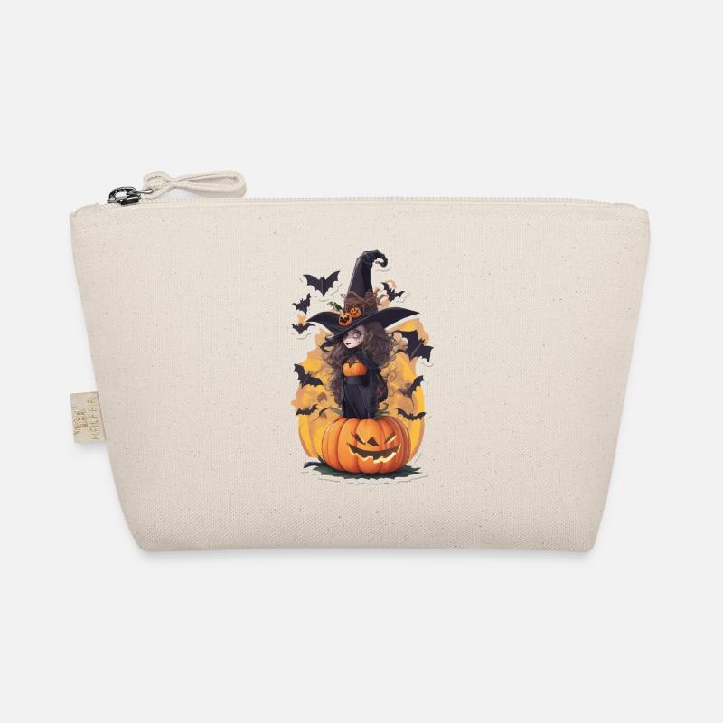 Helloween Pumpkin Witch Organic Pouch