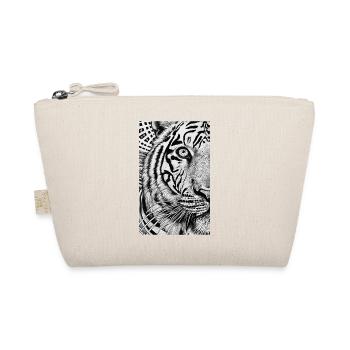 Psychedelischer Tiger, Tigerstreifen - Bio-Täschchen - Natur - Vorne
