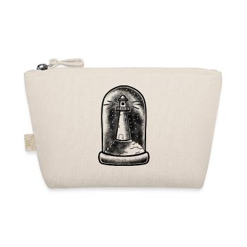 Tattoo style Lighthouse in a Tall Glass dome - Organic Pouch - nature - Front