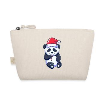 Panda mignon avec chapeau de père Noël - Trousse biologique - nature - Devant