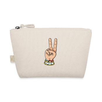 hand peace love - Bio-Täschchen - Natur - Vorne