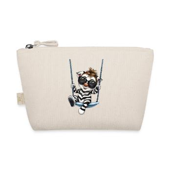 Zèbre mignon se balançant dans un style de dessin animé - Trousse biologique - nature - Devant
