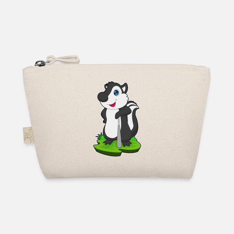 Stinktier Baseball Baseballschläger Sport - Bio-Täschchen - Natur