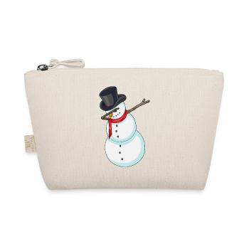 Schneemann Weihnachten Hip Hop Tanz - Bio-Täschchen - Natur - Vorne