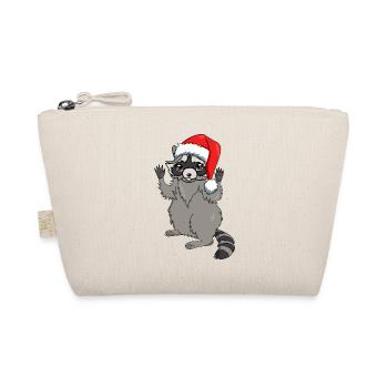 Waschbär mit Weihnachtsmütze - Bio-Täschchen - Natur - Vorne