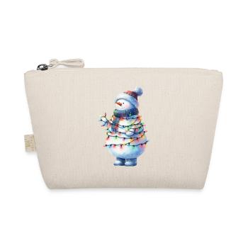 Bonhomme de neige mignon avec des guirlandes lumineuses - Trousse biologique - nature - Devant