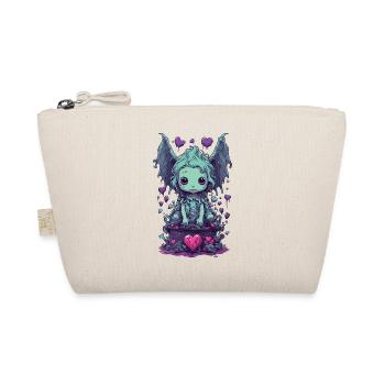 Gothic Ghoul Kawaii Love Monster Pastel Design - Organic Pouch - nature - Front