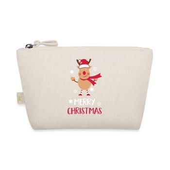 Frohe Weihnachten Elch - Bio-Täschchen - Natur - Vorne
