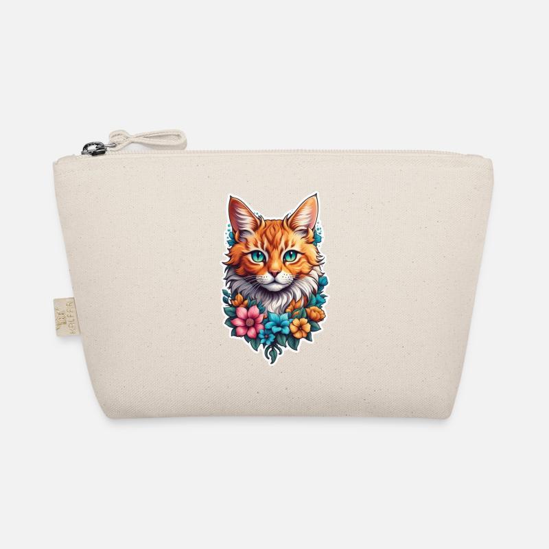 chat et fleur aquarelle Trousse biologique