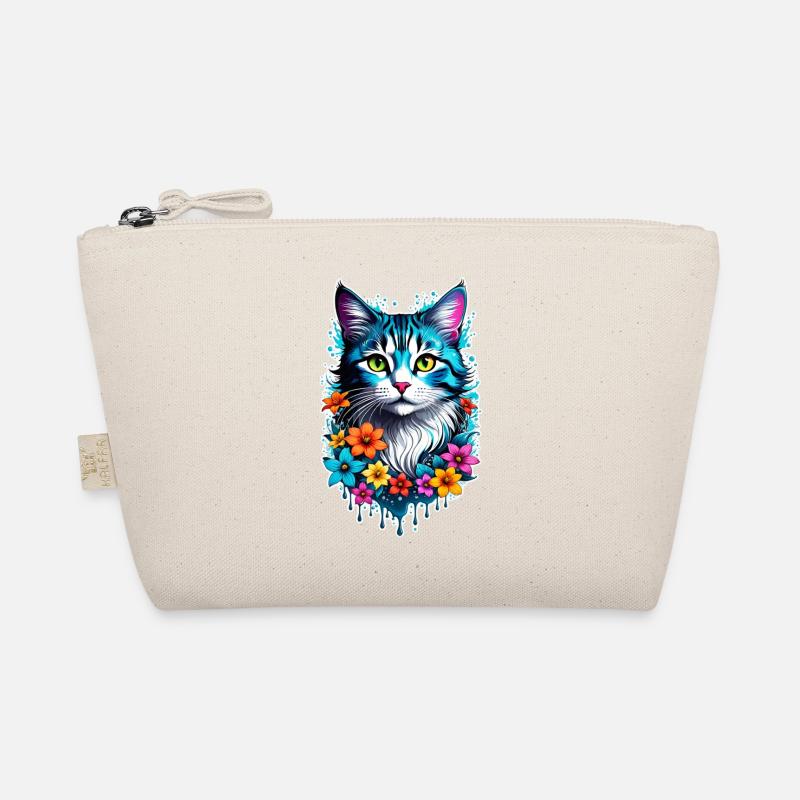 Cat and Flower Organic Pouch