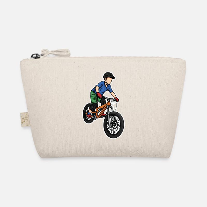 Lustiger Mountainbike Junge - Bio-Täschchen - Natur