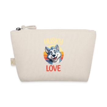 Husky Love Dog Sled Dog Dog Breed Winter - Organic Pouch - nature - Front