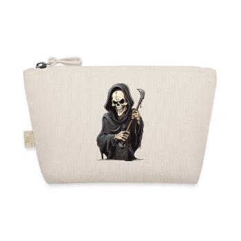 Humorous Halloween Skeleton Grim Reaper Cartoon - Organic Pouch - nature - Front