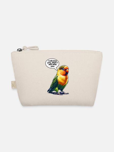 Lovebird Love Birds - Organic Pouch - nature - Front
