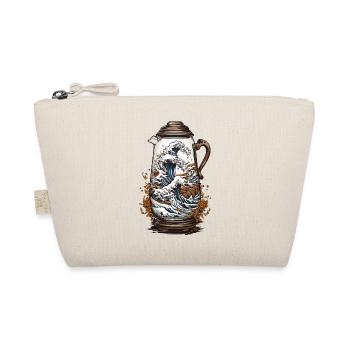 Japan Coffee Aesthetics Ukiyo-E Wave for Coffee Fans - Organic Pouch - nature - Front