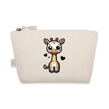 Niedliche Giraffe Gezeichnete Giraffe - Bio-Täschchen - Natur - Vorne