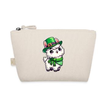 St. Patrick's Day Llama Cartoon - Organic Pouch - nature - Front