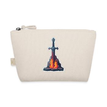Fantasy RPG Sword with Fire in a Stone - Organic Pouch - nature - Front