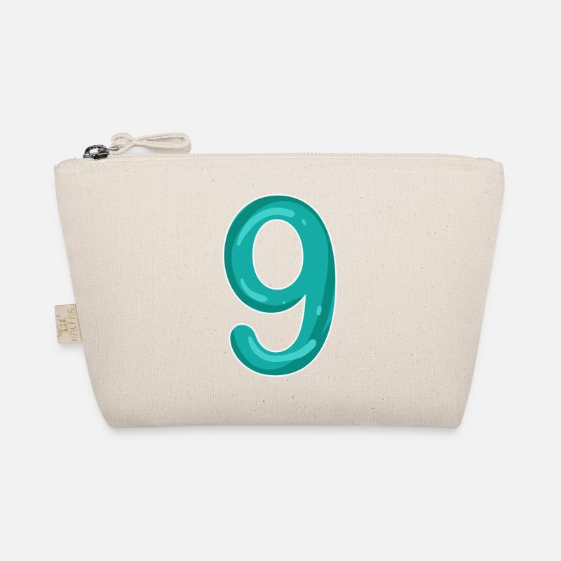 Number 9 - Nine - 9 Motif - Organic Pouch - nature