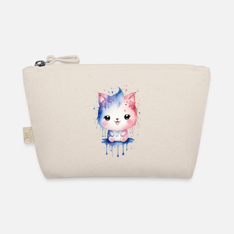 Mignon chaton kawaii aquarelle Trousse biologique