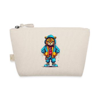 Bunter Tiger Hip Hop Style - Bio-Täschchen - Natur - Vorne