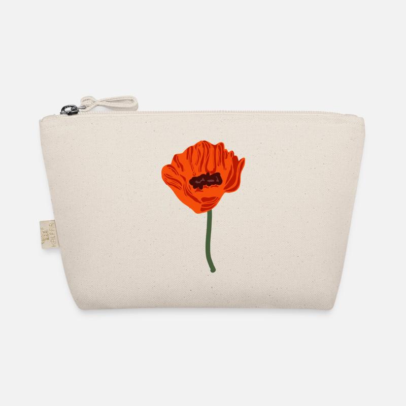 red flowering poppies Organic Pouch