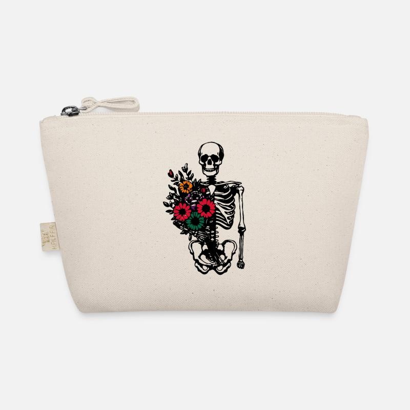 Floral Skeleton - Skeleton Flowers Organic Pouch