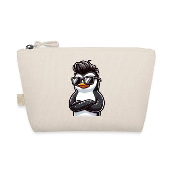 Cooler Pinguin mit Sonnenbrille Cartoon - Bio-Täschchen - Natur - Vorne