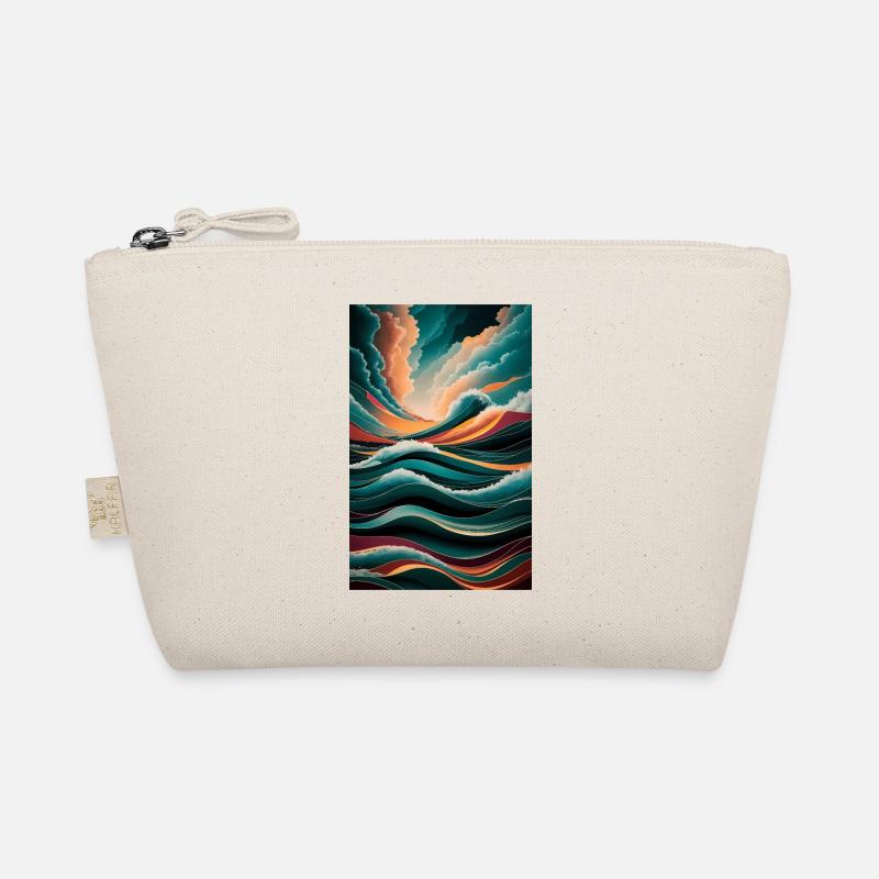 Surreal Waves & Clouds Vibrant Abstract Landscape Organic Pouch