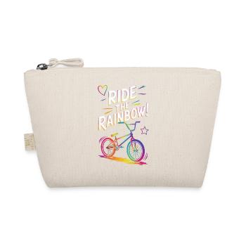 Vibrant Rainbow Bicycle Design - Organic Pouch - nature - Front