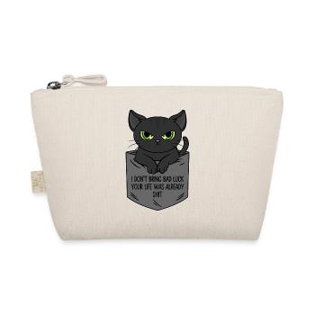 Poche poitrine chat noir Je n’apporte pas de malchance - Trousse biologique - nature - Devant