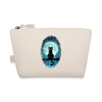 Chat noir devant la pleine lune - Trousse biologique - nature - Devant