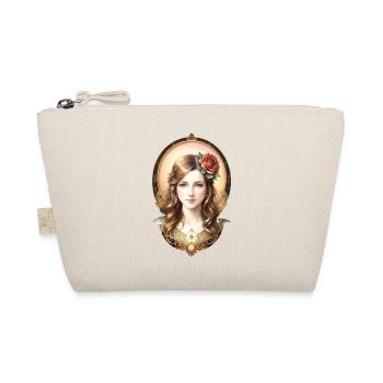 Art Nouveau Woman with Rose - Vintage Portrait - Organic Pouch - nature - Front