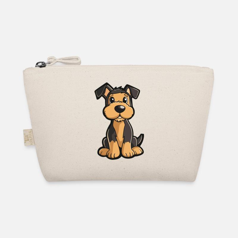 Airedale Terrier Hund Comic Niedlich Bio-Täschchen