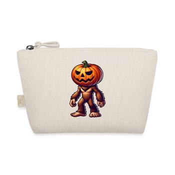 Halloween Bigfoot Sasquatch Pumpkin Head Comic - Organic Pouch - nature - Front