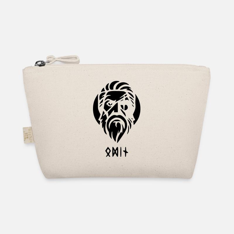 Odin schwarz mit Runen Bio-Täschchen