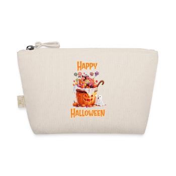 Halloween – Happy Halloween Pumpkin with Candy - Organic Pouch - nature - Front