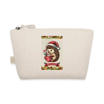 Christmas hedgehogs with hot chocolate - Organic Pouch - nature - Front