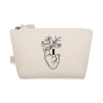 Letter i heart black floral anatomy - Organic Pouch - nature - Front