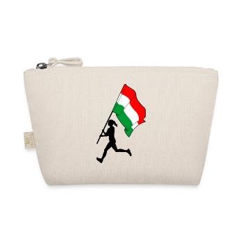 Flagge Ungarn Frau läuft - Bio-Täschchen - Natur - Vorne