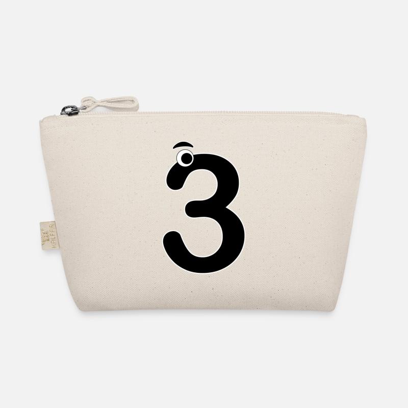 Number Three 3 Kids Birthday Learn Math Organic Pouch