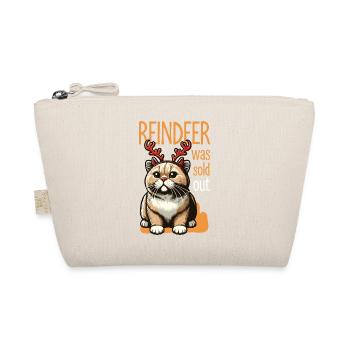 Raindeer Was Sold Out – Lustige Katze mit Geweih - Bio-Täschchen - Natur - Vorne